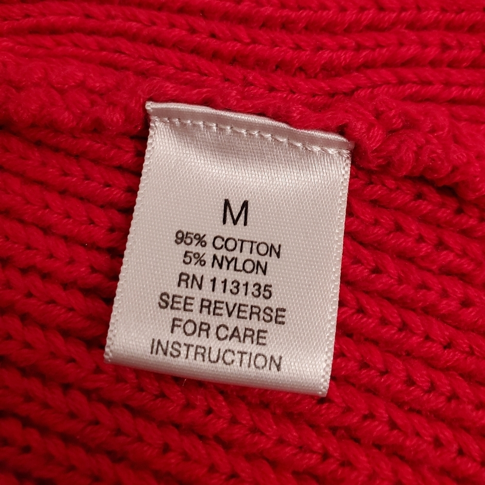 Women's Leo & Nicole Cotton knit cardigan. Red. MED - Picture 6 of 12